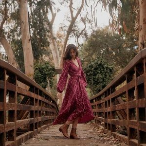 Christy Dawn Bergen Dress Magenta Floral XS NWT